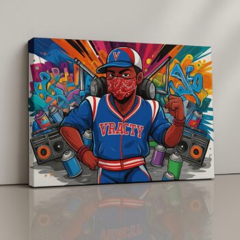 Urban Spray King graffiti hip hop street art canvas print by Artfy Canvas – bold spray paint décor
