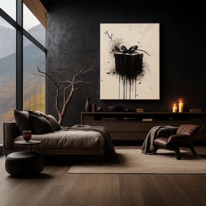 Black Ink Gift Canvas Wall Art - Image 3
