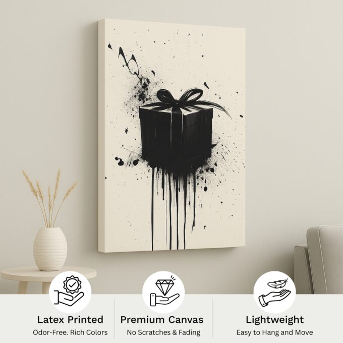Black Ink Gift Canvas Wall Art - Image 4