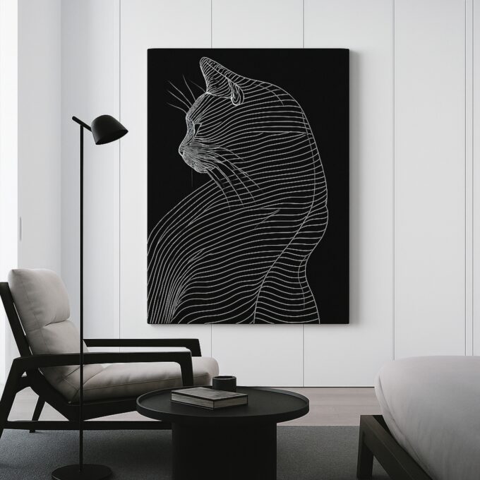 Midnight Whiskers Canvas Wall Art - Image 2