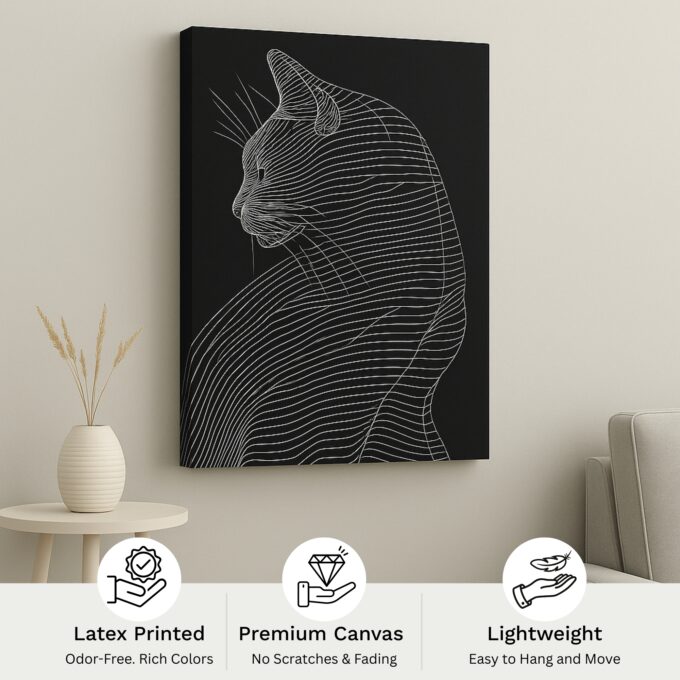 Midnight Whiskers Canvas Wall Art - Image 4