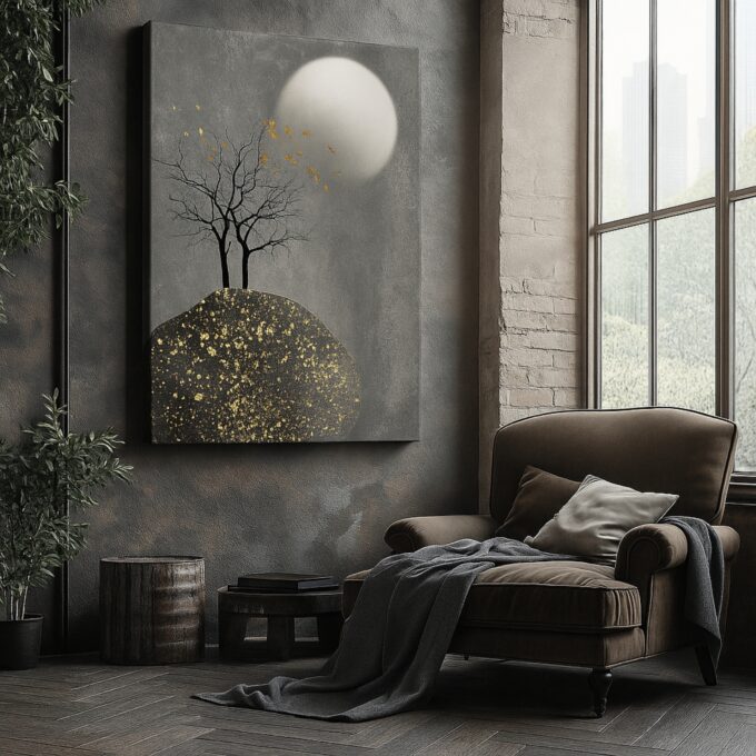 Gilded Dusk Canvas Wall Art - Image 2