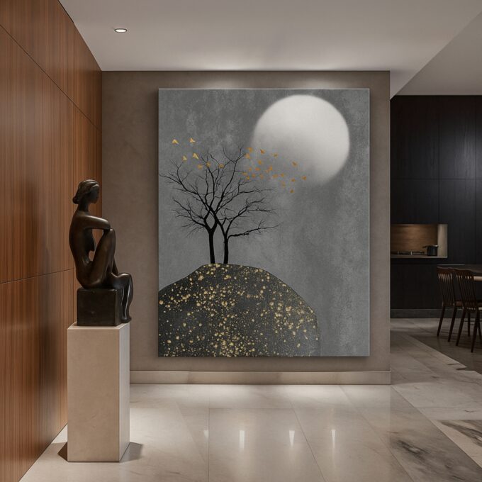Gilded Dusk Canvas Wall Art - Image 3