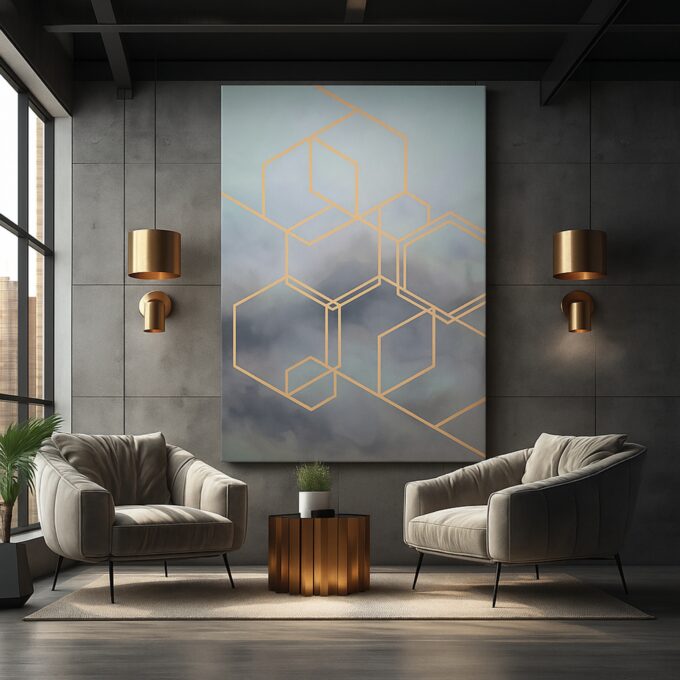 Cloud Geometry Canvas Wall Art - Image 2