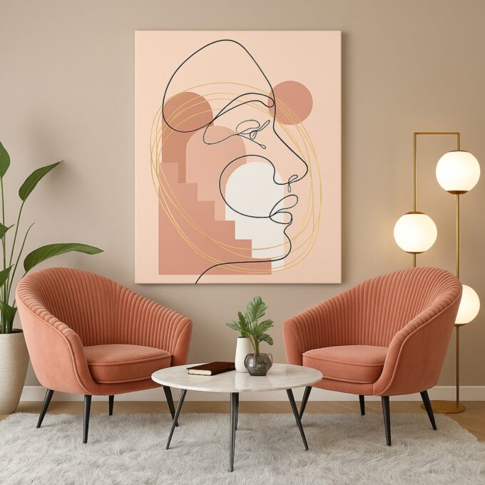 Linear Muse Canvas Wall Art - Image 2