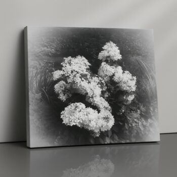 Ghost Bloom minimalist twilight blossom canvas print by Artfy Canvas – subtle floral wall painting décor