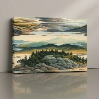 Granite Horizon mountain landscape canvas print by Artfy Canvas – rugged peaks wall art