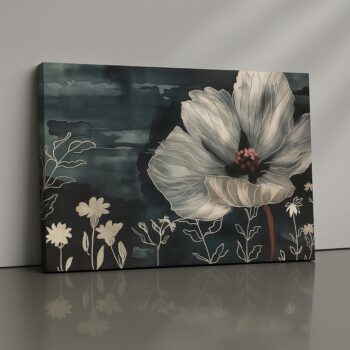 Midnight Bloom floral canvas print by Artfy Canvas – moody botanical wall art for elegant interiors