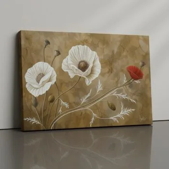 Poppy Reverie canvas print by Artfy Canvas – vintage floral artwork for timeless interiors