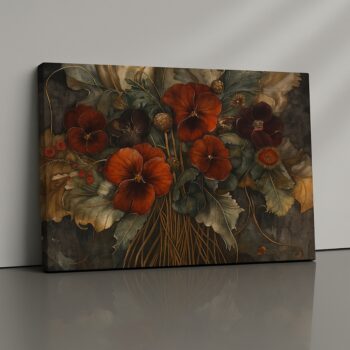 Velvet Harvest canvas print by Artfy Canvas – romantic autumn floral painting for classic interiors