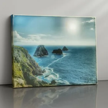 Seaside cliff and ocean wave canvas print – coastal maritime wall art by Artfy Canvas