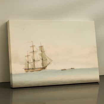 Nautical ship sailing canvas print – vintage maritime wall art décor by Artfy Canvas