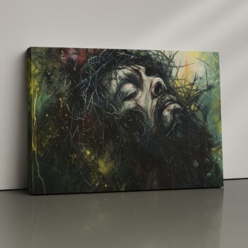 Divine Circuitry Canvas Print featuring Hanuman in spiritual meditation.