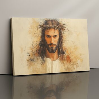 Messiah Protocol Canvas Print depicting Jesus in crown of thorns artwork.