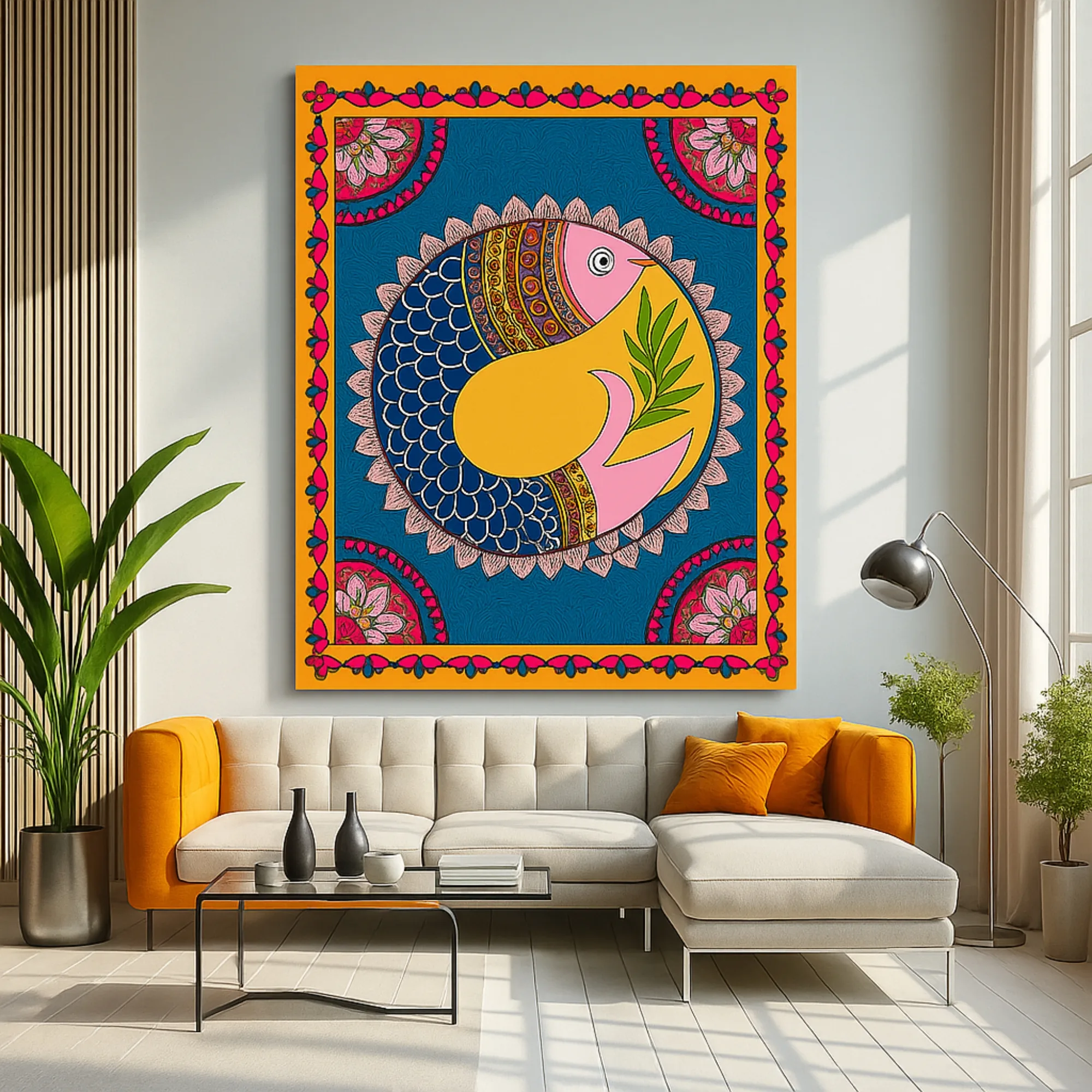 Canvas Print of Eternal Fish – Auspicious Folk Art | Artfy - Image 2