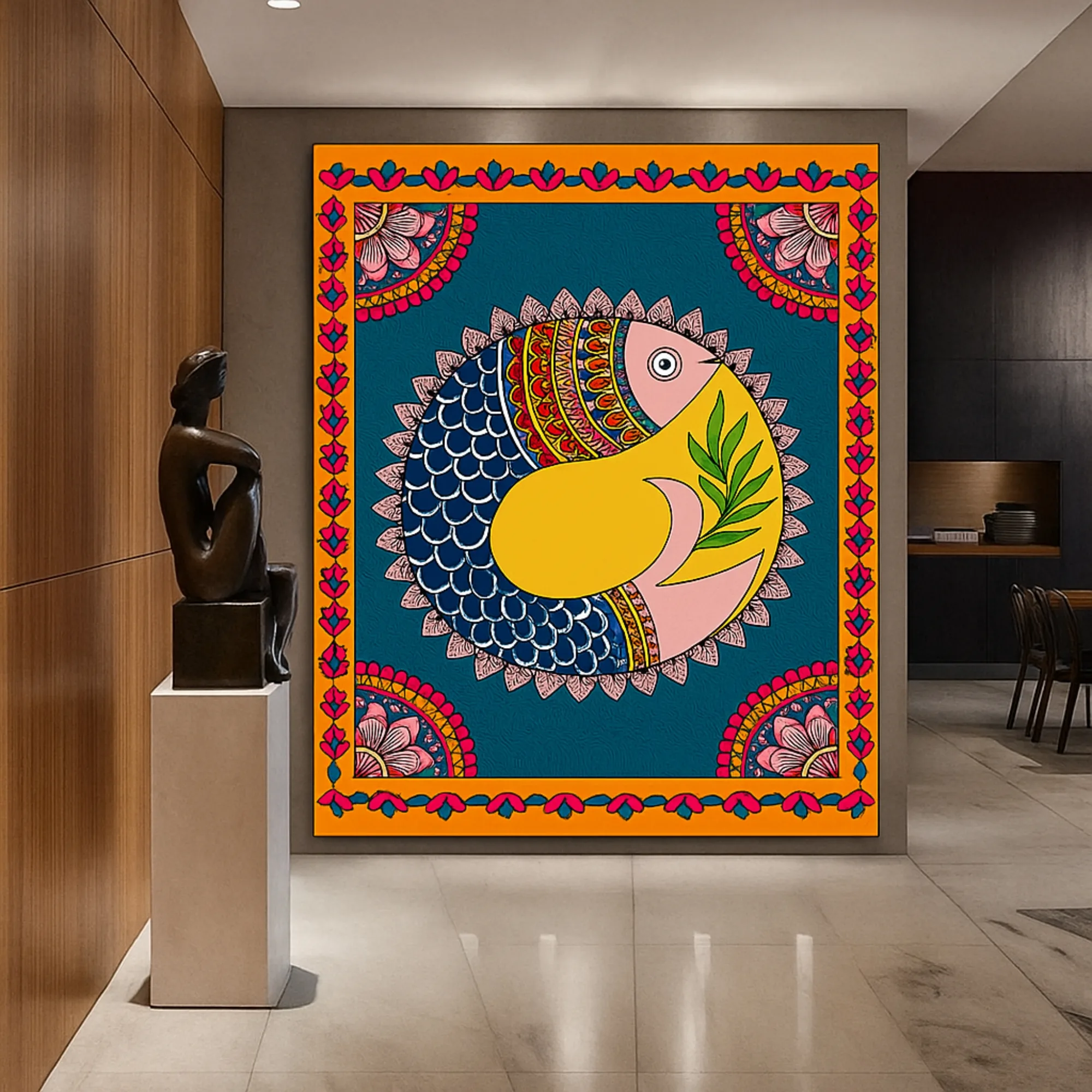 Canvas Print of Eternal Fish – Auspicious Folk Art | Artfy - Image 3