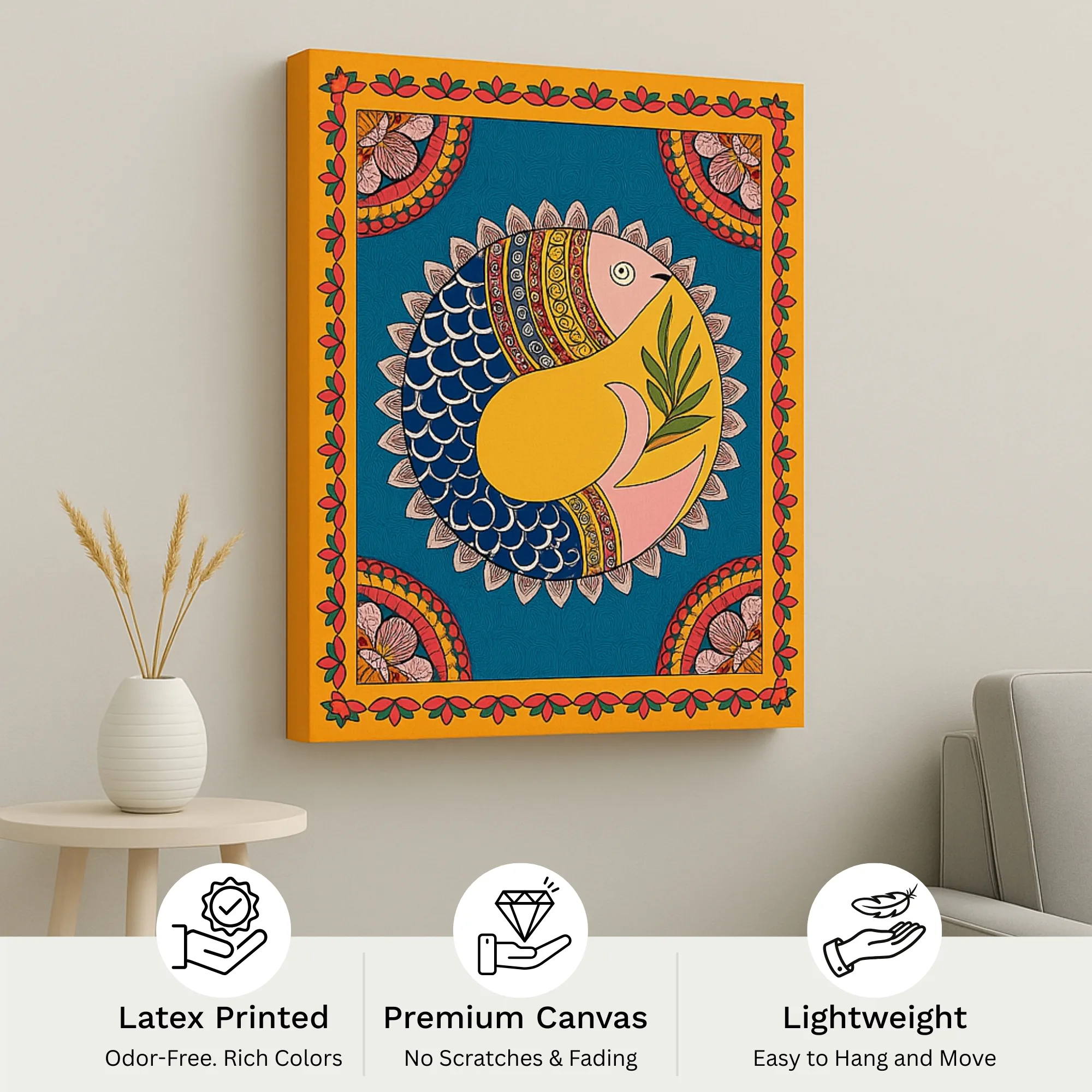 Canvas Print of Eternal Fish – Auspicious Folk Art | Artfy - Image 4