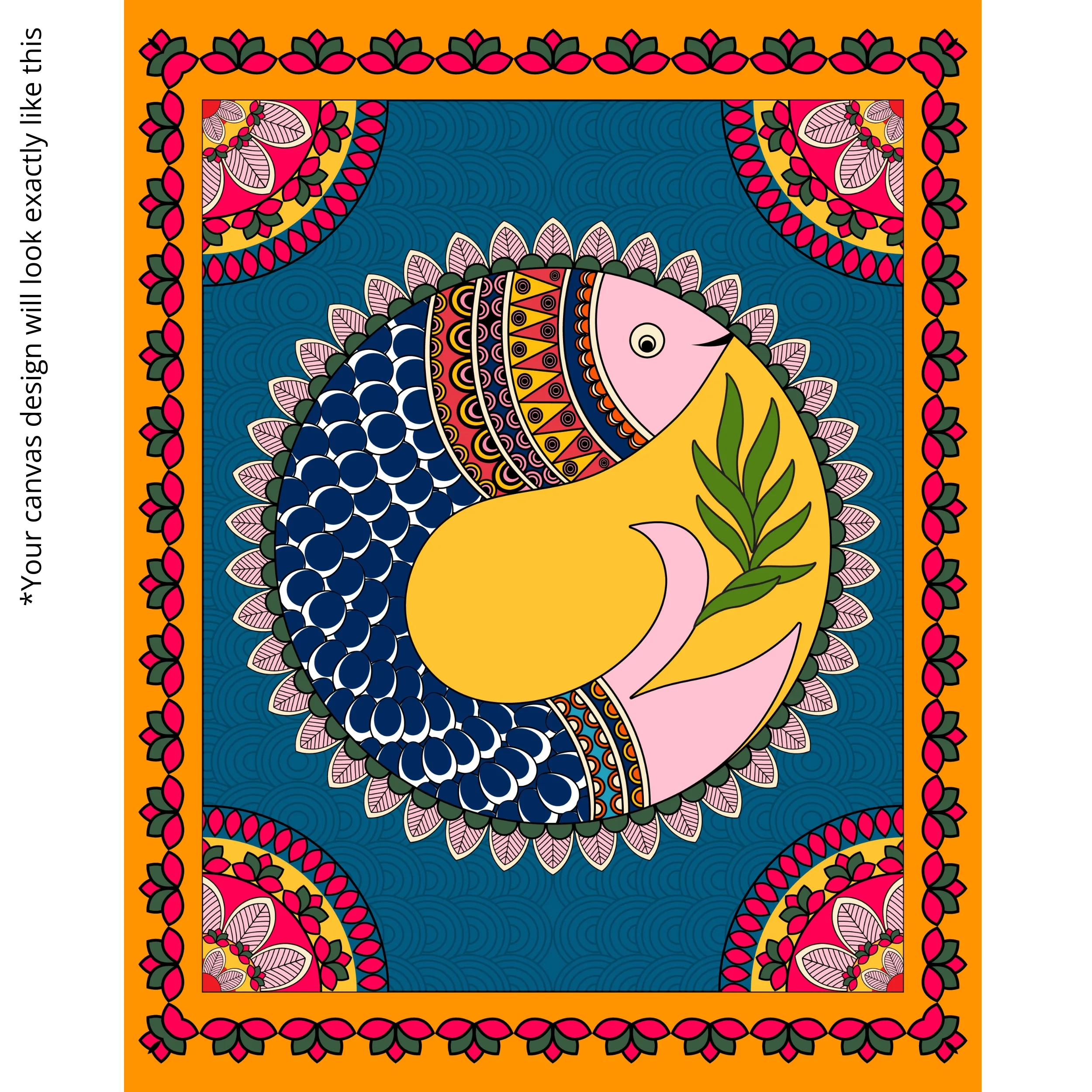 Canvas Print of Eternal Fish – Auspicious Folk Art | Artfy - Image 5