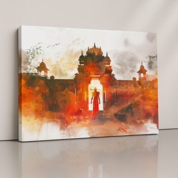 Divine themed golden aura spiritual wall art canvas print by Artfy.