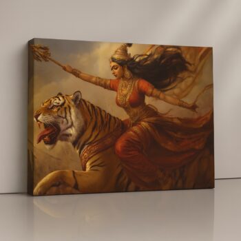 Ivory and gold balanced spiritual wall art canvas print for calm interiors.