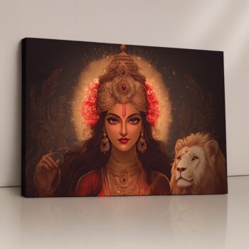 Goddess Durga shakti power wall art canvas print.