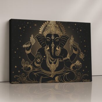 Golden Buddha calm spiritual wall art canvas print.