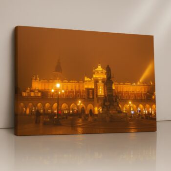 Krishna meditative twilight-themed canvas wall art print.