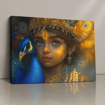 Goddess Durga celestial gaze spiritual canvas wall art.