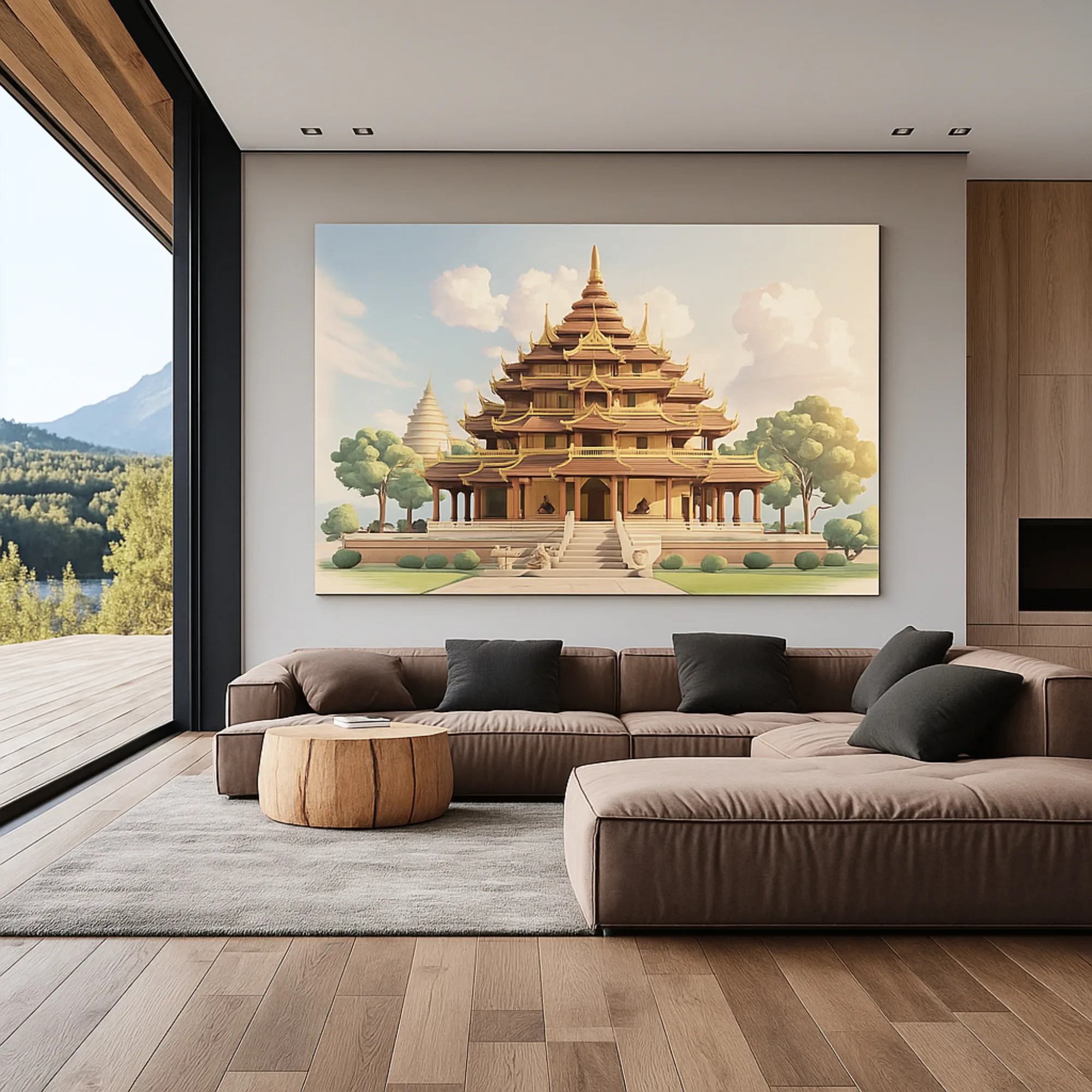 Canvas Print of Golden Pagoda – Sacred Architecture | Artfy - Image 2