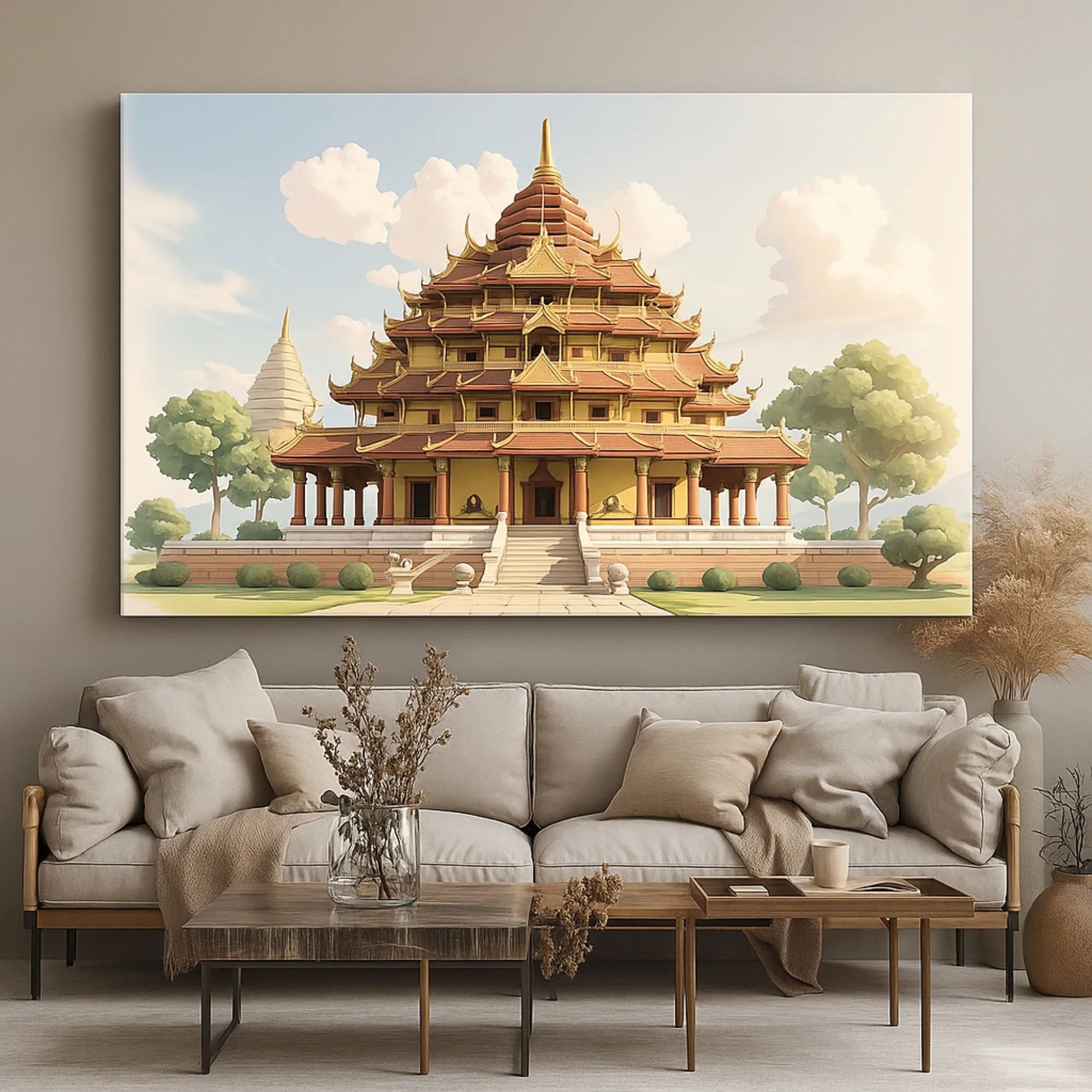 Canvas Print of Golden Pagoda – Sacred Architecture | Artfy - Image 3