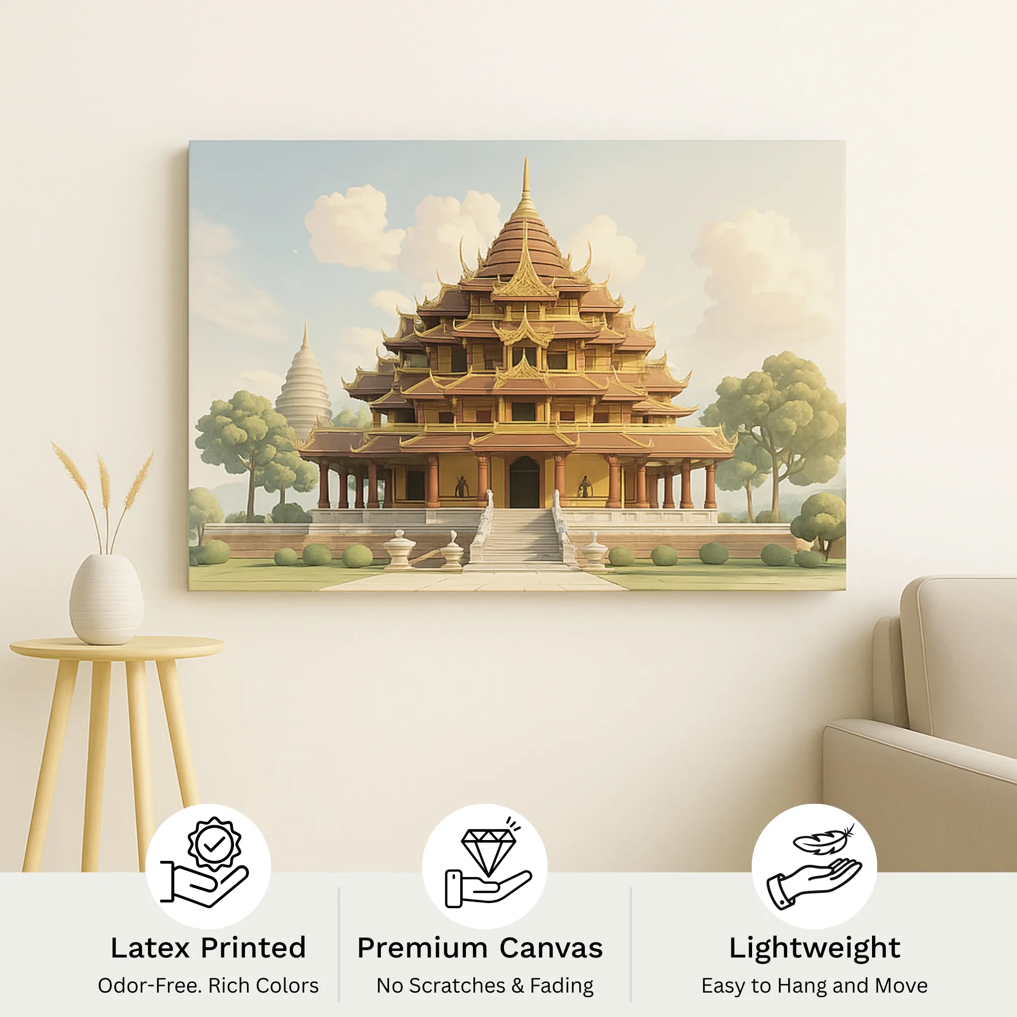 Canvas Print of Golden Pagoda – Sacred Architecture | Artfy - Image 4