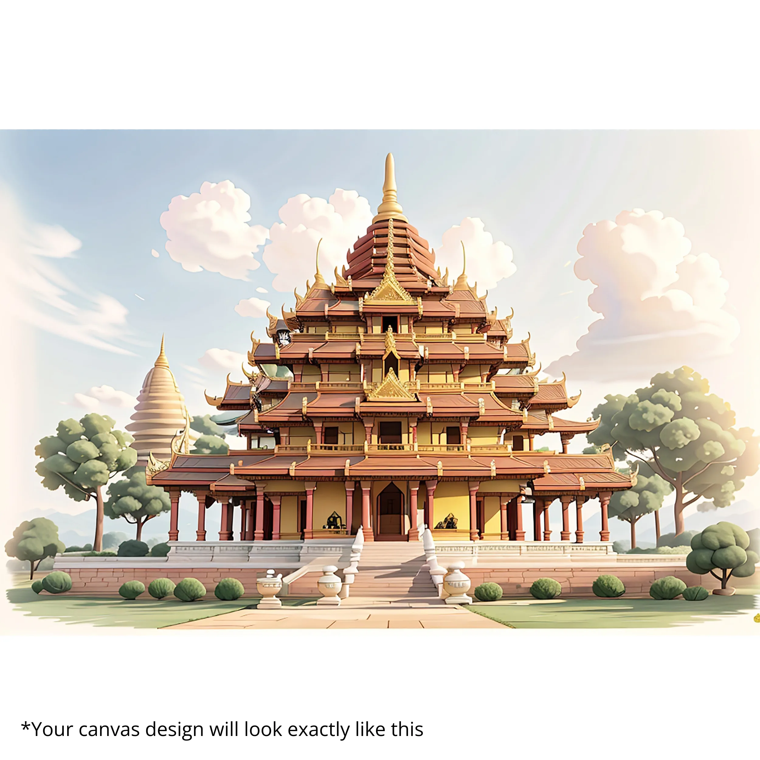 Canvas Print of Golden Pagoda – Sacred Architecture | Artfy - Image 5