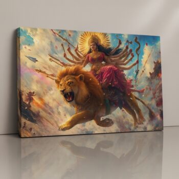 Goddess Durga power and protection wall art canvas print.