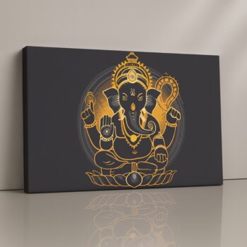 Golden temple reflections spiritual canvas wall art.