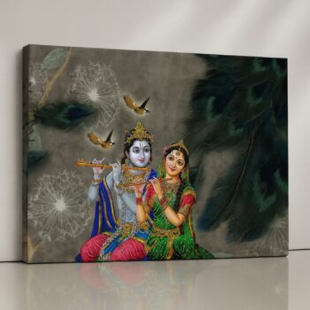Canvas Print of Eternal Companions – Krishna Radha Romance by Artfy Canvas