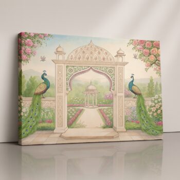 Canvas Print of Garden of Splendor – Mughal Floral Art by Artfy Canvas