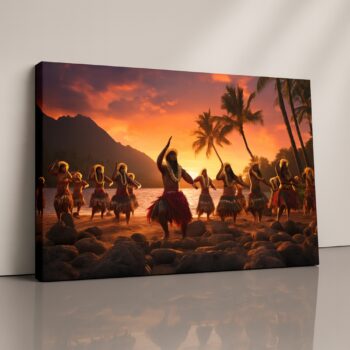 Canvas Print of Sunset Dance – Cultural Celebration Art by Artfy Canvas