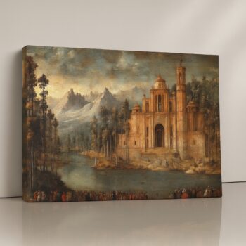 Canvas Print of Majestic Abbey – Vintage Architectural Art by Artfy Canvas