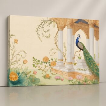 Canvas Print of Regal Peacock Pavilion – Royal Wall Art by Artfy Canvas