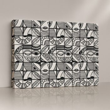 Canvas Print of Tribal Geometry – Ethnic Abstract Art by Artfy Canvas