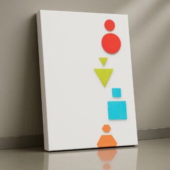 colorful geometric symbol canvas wall art