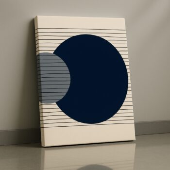 deep blue black eclipse cosmic abstract canvas art