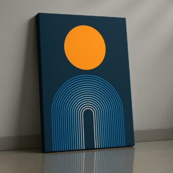 modern geometric sun arch canvas wall art