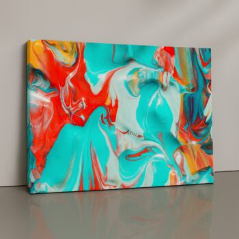vibrant tropical abstract swirl canvas art