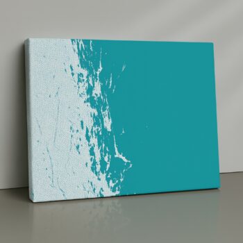 minimal aqua blue contrast canvas artwork