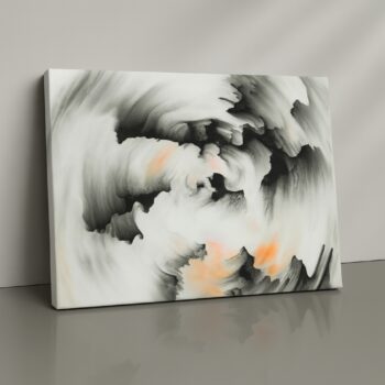 dramatic monochrome swirling abstract canvas