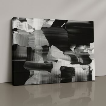 black and white fluid abstract canvas