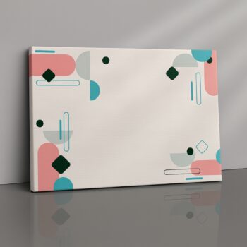 pastel modern geometric abstract canvas wall art