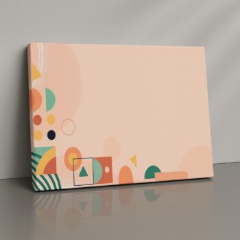 Playful Echoes abstract pastel shapes canvas print with soft curves and geometric elements
