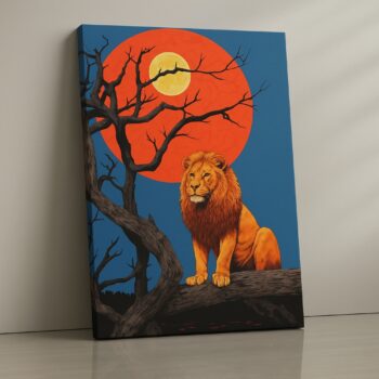 Tiger illuminated by cool moonlight print